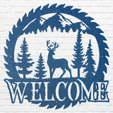 Metal Deer Welcome Sign, Laser Cut Wildlife Metal Art, A Deer Welcome Sawblade Metal Sign, Home Decor Sign, Housewarming Gift