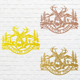 Metal Deer Wall Art, Custom Name Deer Wilderness Metal Sign, Laser Cut Metal Wall Art, Wildlife Metal Art, Housewarming Gift