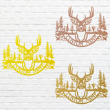 Custom Name Deer Metal Sign, Deer Wilderness Metal Wall Art, Laser Cut Wildlife Metal Art, Farmhouse Wall Decor
