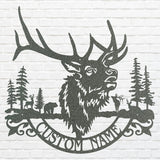 Custom Name Elk Wall Art, Wildlife Metal Art, Laser Cut Elk Custom Metal Sign, Metal Wall Decor, Housewarming Gift