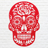 Floral Skull Metal Wall Art, Sugar Skull Laser Cut Metal Art, Gothic Home Decor, Metal Human Skull Farmhouse Wall Decor