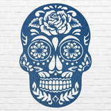 Floral Skull Metal Wall Art, Sugar Skull Laser Cut Metal Art, Gothic Home Decor, Metal Human Skull Farmhouse Wall Decor