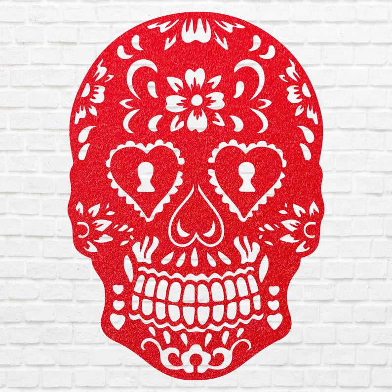 Gothic Skull Metal Wall Art, Human Skull Metal Wall Art, Laser Cut Sugar Skull Decor, Gothic Home Decor, Housewarming Gift