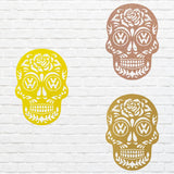 Skull Metal Wall Art, Sugar Skull Laser Cut Metal Art, Gothic Human Skull Home Decor, Farmhouse Metal Wall Decor
