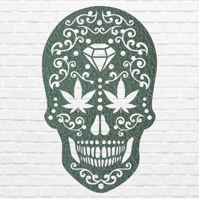 Metal Skull Wall Art, Laser Cut Human Skull Metal Wall Art, Gothic Home Decor, Sugar Skull Farmhouse Decor, Housewarming Gift