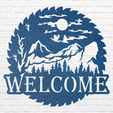 Welcome Metal Sign, Wilderness Welcome Sawblade Metal Art, Laser Cut Welcome Sign, Metal Artwork Garden Decor, Home Decor Sign