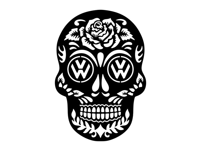 Skull Metal Wall Art, Sugar Skull Laser Cut Metal Art, Gothic Human Skull Home Decor, Farmhouse Metal Wall Decor