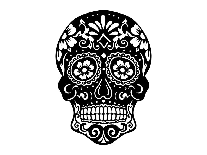 Sugar Skull Metal Wall Art, Gothic Skull Laser Cut Metal Art, Gothic Home Decor, Metal Human Skull Housewarming Gift