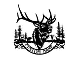 Custom Name Elk Wall Art, Wildlife Metal Art, Laser Cut Elk Custom Metal Sign, Metal Wall Decor, Housewarming Gift