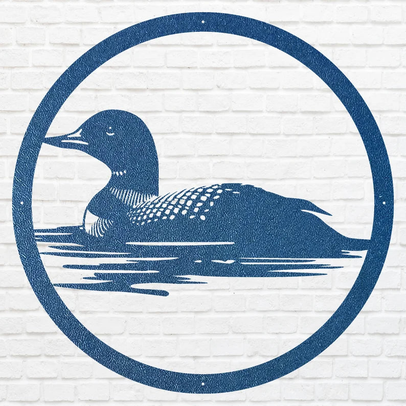 Metal Loon Wall Art, Loon In The Water Metal Wall Art, Lake House Decor, Modern Living Room Wall Decor, Bird Lover Gift