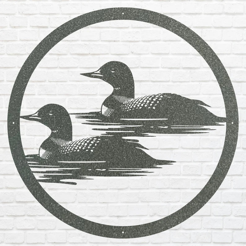 Loon Metal Wall Art, Loon in Water Metal Wall Decor, Bird Wall Art, Metal Loon Unique Home Decor, Bird Lover Gift