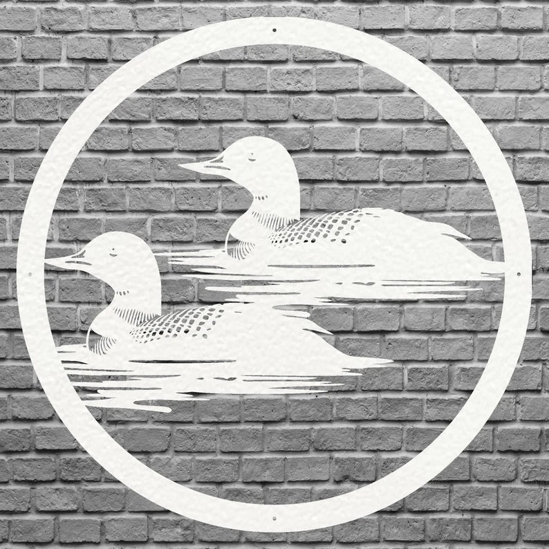Loon Metal Wall Art, Loon in Water Metal Wall Decor, Bird Wall Art, Metal Loon Unique Home Decor, Bird Lover Gift