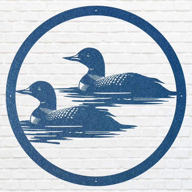 Loon Metal Wall Art, Loon in Water Metal Wall Decor, Bird Wall Art, Metal Loon Unique Home Decor, Bird Lover Gift