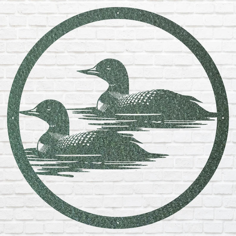 Loon Metal Wall Art, Loon in Water Metal Wall Decor, Bird Wall Art, Metal Loon Unique Home Decor, Bird Lover Gift