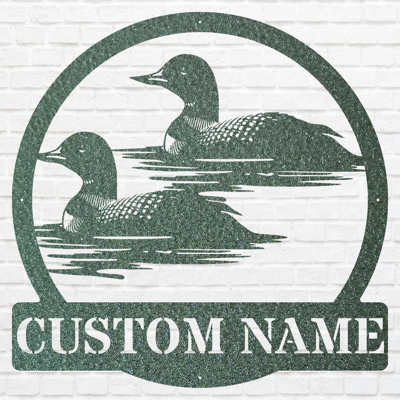 Custom Metal Loon Wall Art, Loon in Water Metal Artwork, Personalized Bird Wall Art, Metal Loon Aesthetic Room Deco, Bird Lover Gift
