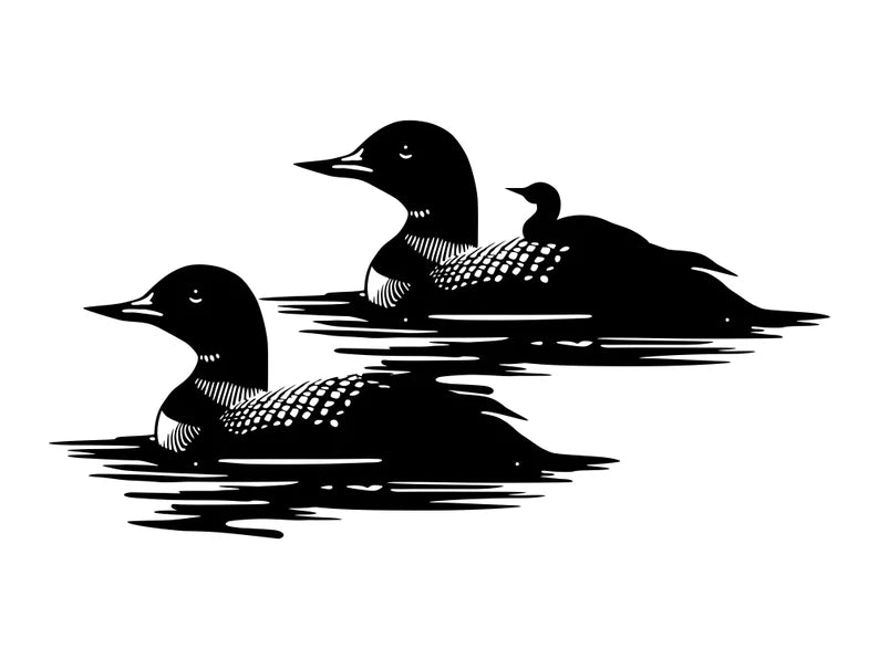 Loon Wall Art Metal Sign, Loon Family with Baby Metal Artwork, Lake House Decor, Laser Cut Metal Bird Wall Art, Outdoor Wall Art