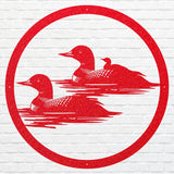 Metal Loon Sign, Loon Family with Baby Metal Artwork, Metal Loon Lake House Decor, Laser Cut Metal Bird Wall Art, Bird Lover Gift