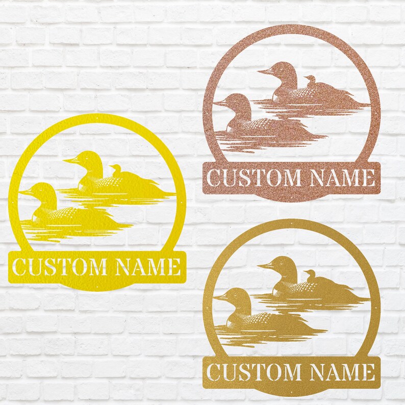 Custom Metal Bird Wall Art, Loon Family with Baby Metal Artwork, Metal Loon Aesthetic Room Decor, Outdoor Garden Decor