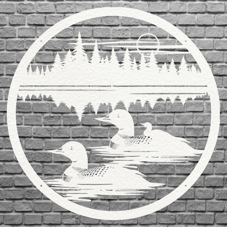 Loon Family with Baby Reflection