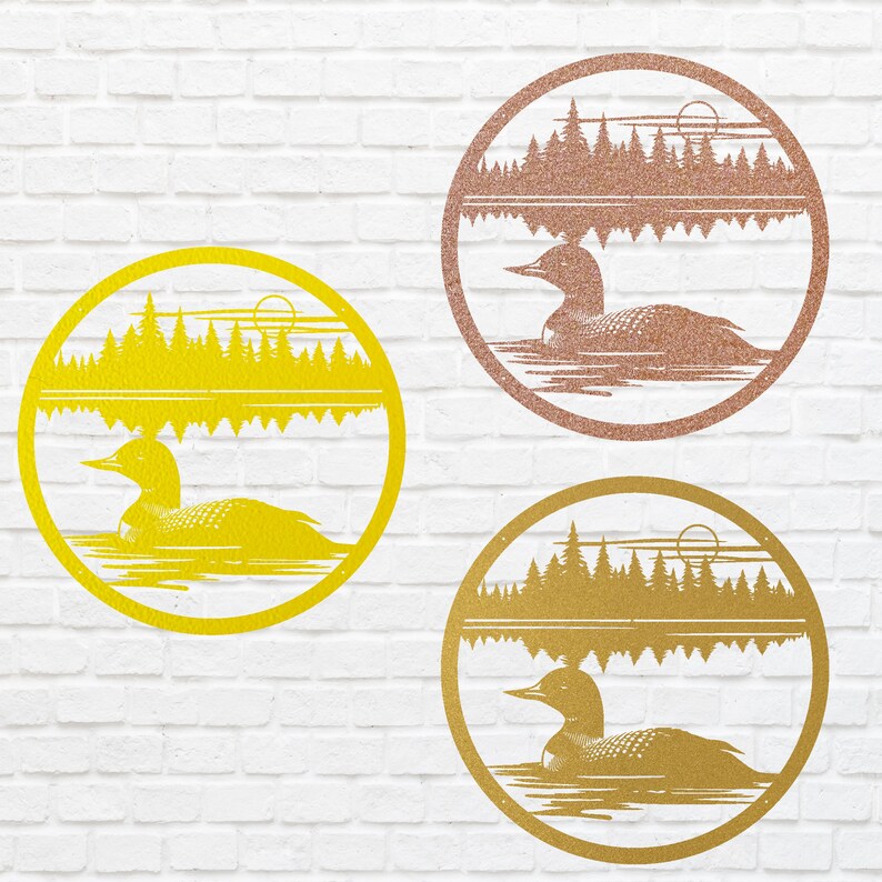 Metal Loon In The Water Wall Art, Lake House Metal Wall Art, Metal Bird Artwork, Lase Cut Metal Loon Home Decor, Bird Lover Gift