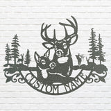 Deer Family Metal Wall Art, Custom Name Metal Wall Art, Laser Cut Wildlife Metal Wall Art, Farmhouse Wall Decor, Nature Lover Gift