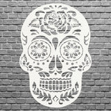 Floral Skull Metal Wall Art, Sugar Skull Laser Cut Metal Art, Gothic Home Decor, Metal Human Skull Farmhouse Wall Decor