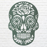 Floral Skull Metal Wall Art, Sugar Skull Laser Cut Metal Art, Gothic Home Decor, Metal Human Skull Farmhouse Wall Decor