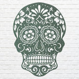 Sugar Skull Metal Wall Art, Gothic Skull Laser Cut Metal Art, Gothic Home Decor, Metal Human Skull Housewarming Gift