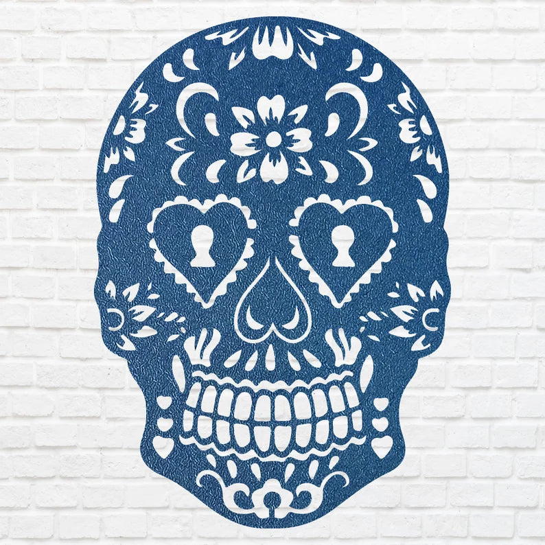 Gothic Skull Metal Wall Art, Human Skull Metal Wall Art, Laser Cut Sugar Skull Decor, Gothic Home Decor, Housewarming Gift