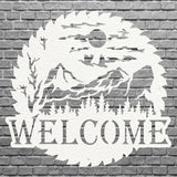 Welcome Metal Sign, Wilderness Welcome Sawblade Metal Art, Laser Cut Welcome Sign, Metal Artwork Garden Decor, Home Decor Sign