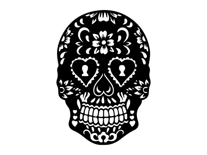 Gothic Skull Metal Wall Art, Human Skull Metal Wall Art, Laser Cut Sugar Skull Decor, Gothic Home Decor, Housewarming Gift