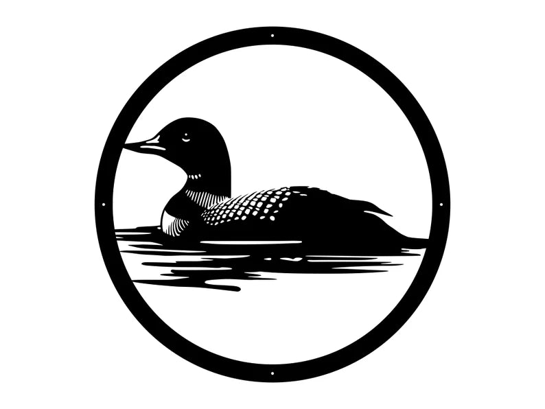 Metal Loon Wall Art, Loon In The Water Metal Wall Art, Lake House Decor, Modern Living Room Wall Decor, Bird Lover Gift