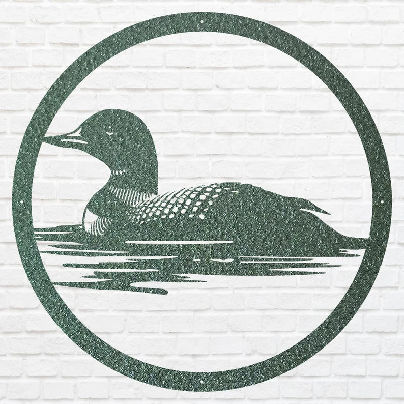 Metal Loon Wall Art, Loon In The Water Metal Wall Art, Lake House Decor, Modern Living Room Wall Decor, Bird Lover Gift