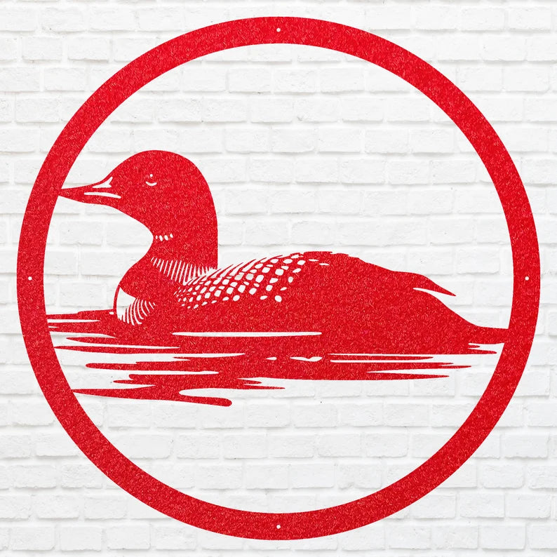 Metal Loon Wall Art, Loon In The Water Metal Wall Art, Lake House Decor, Modern Living Room Wall Decor, Bird Lover Gift