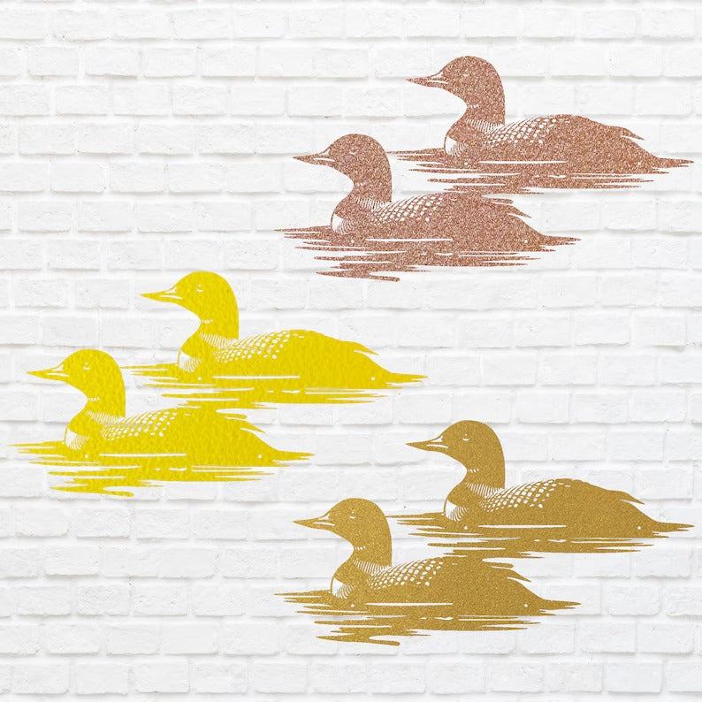 Metal Bird Wall Art, Loons In The Water Metal Wall Art, Outdoor Garden Decor, Aesthetic Room Decor, Housewarming Gift