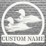 Personalized Metal Loon Wall Art, Loon in Water Metal Artwork, Custom Metal Wall Art, Metal Art Lake House Decor, Lover Gift