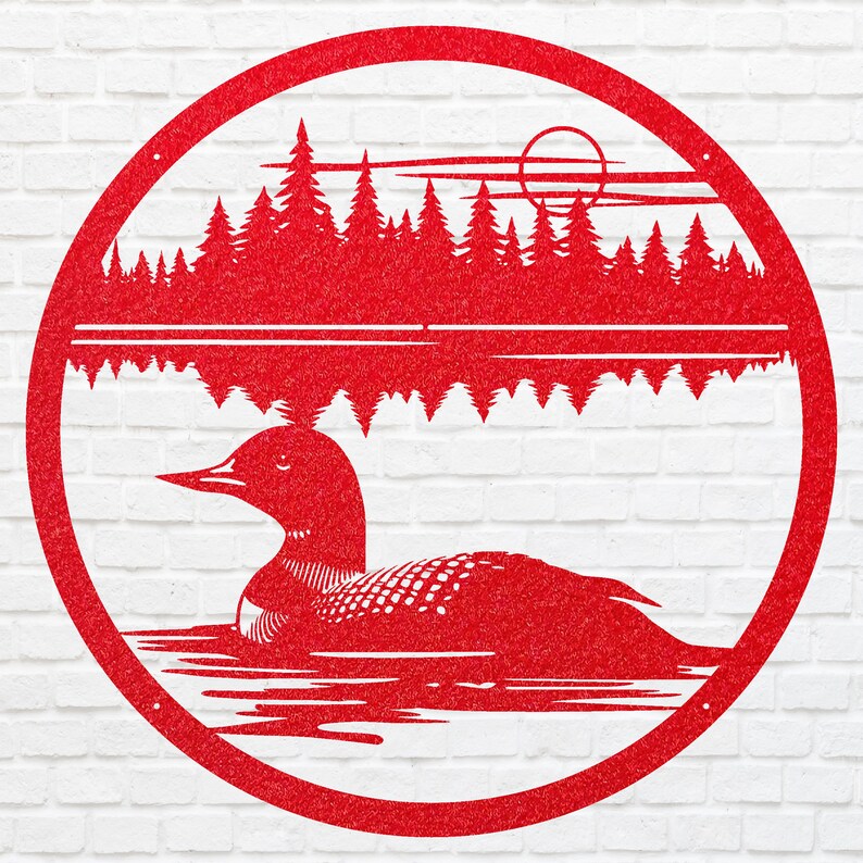 Metal Loon In The Water Wall Art, Lake House Metal Wall Art, Metal Bird Artwork, Lase Cut Metal Loon Home Decor, Bird Lover Gift