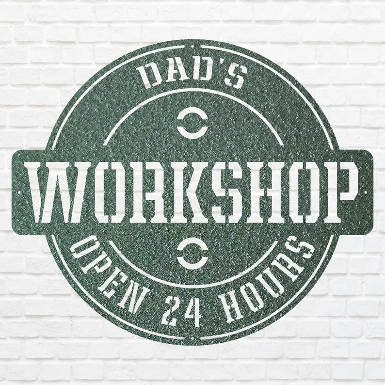 Dads Workshop Sign, Metal Wall Art, Dads Garage Wall Art, Workshop Metal Sign Wall Art, Custom Garage Sign, Mechanic Gifts