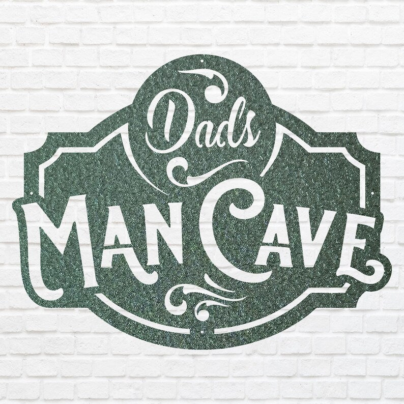 Man Cave Wall Art, Dads Man Cave Sign, Laser Cut Metal Signs, Personalized Man Cave Decor, Custom Man Cave Sign