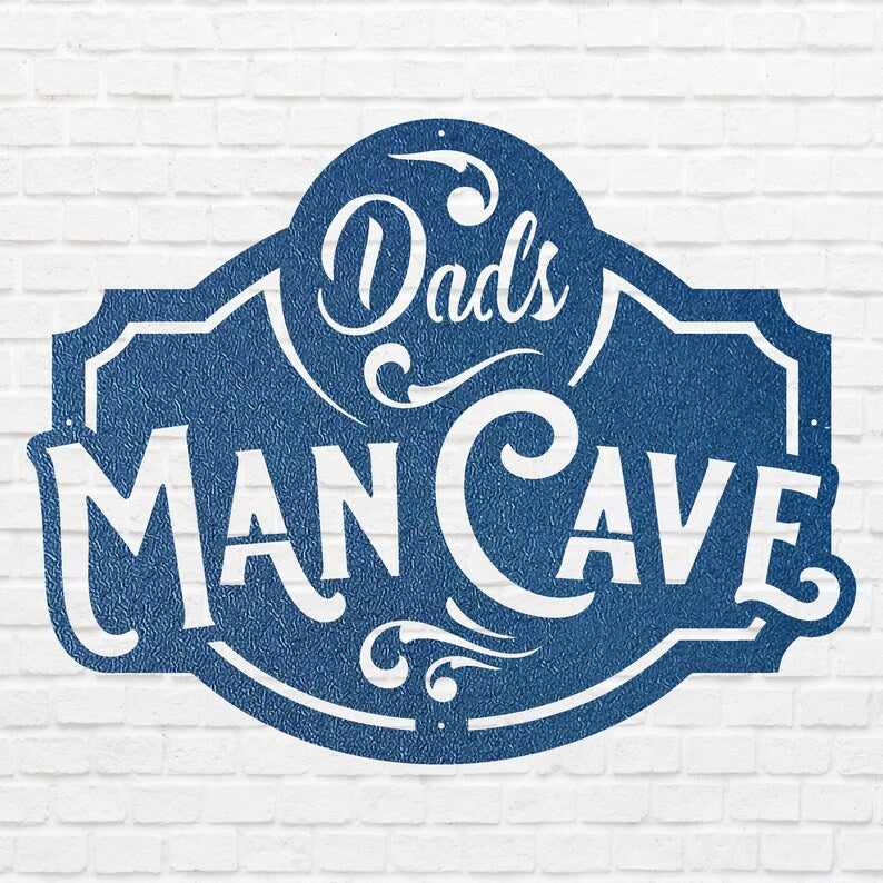 Man Cave Wall Art, Dads Man Cave Sign, Laser Cut Metal Signs, Personalized Man Cave Decor, Custom Man Cave Sign