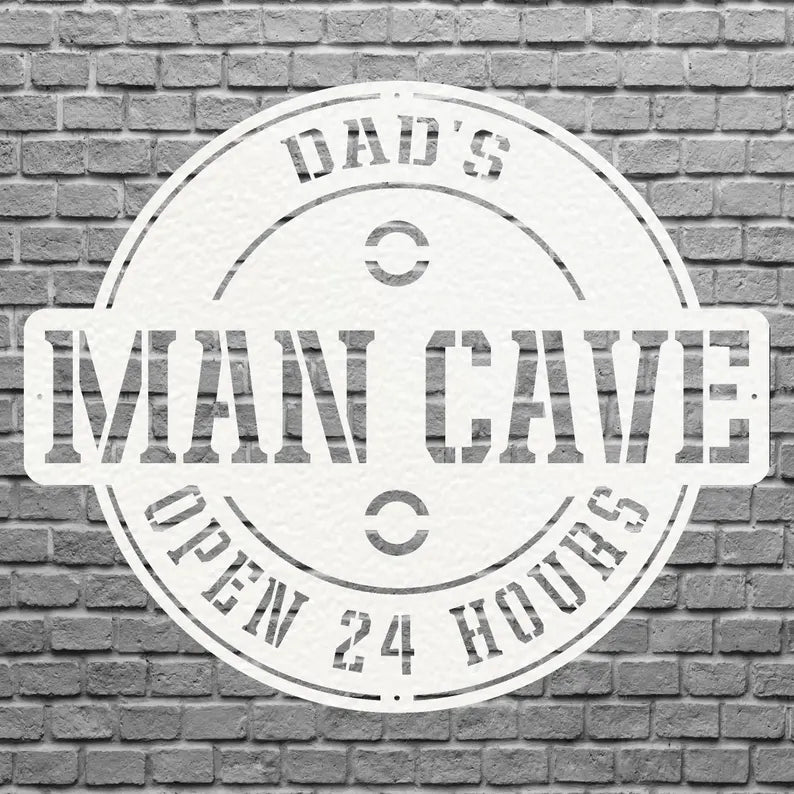 Dads Man Cave Sign, Man Cave Wall Art, Custom Man Cave Sign, Laser Cut Metal Signs, Personalized Man Cave Decor