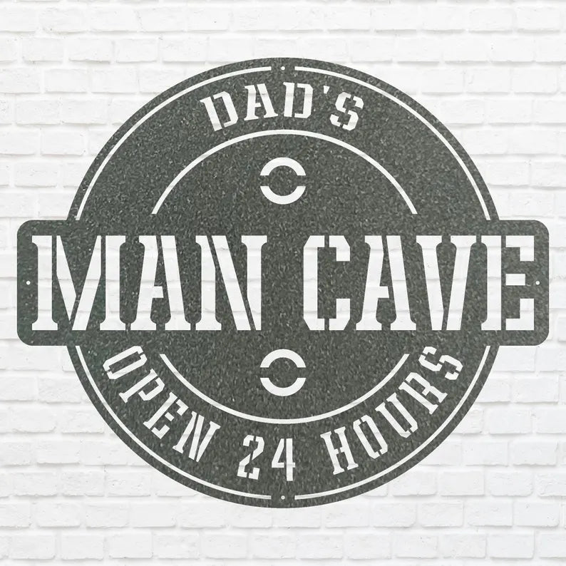 Dads Man Cave Sign, Man Cave Wall Art, Custom Man Cave Sign, Laser Cut Metal Signs, Personalized Man Cave Decor