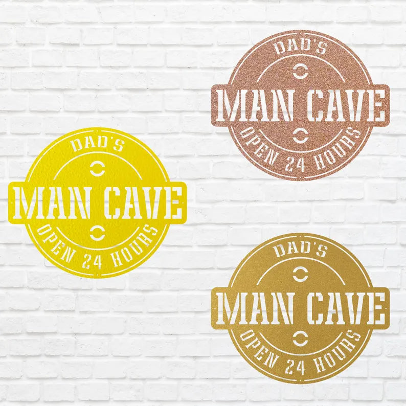 Dads Man Cave Sign, Man Cave Wall Art, Custom Man Cave Sign, Laser Cut Metal Signs, Personalized Man Cave Decor