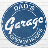 Metal Workshop Sign, Modern Metal Work, Garage Wall Decor, Dad Garage Wall Art, Round Dad Wall Art, Gifts for Dad