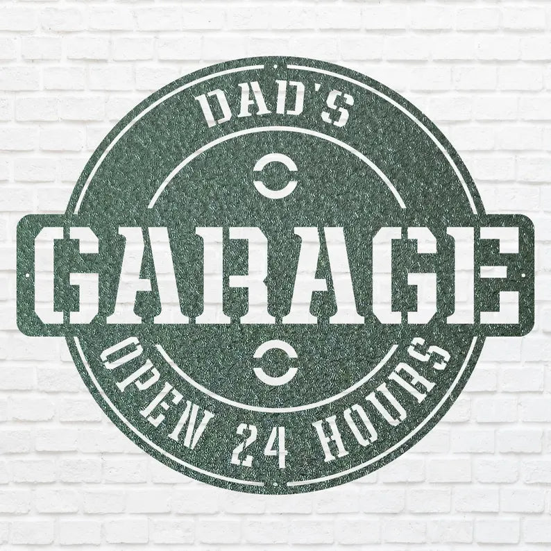 Garage Wall Art, Dad Garage Wall Art, Metal Workshop Sign, Modern Metal Work, Round Dad Wall Art, Mechanic Gifts