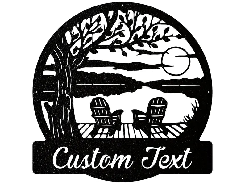 Custom Firepit Sign, Firepit Sunset Metal Wall Art, Laser Cut Personalized Metal Sign, Lake House Decor, Housewarming Gift