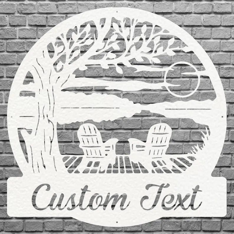 Custom Firepit Sign, Firepit Sunset Metal Wall Art, Laser Cut Personalized Metal Sign, Lake House Decor, Housewarming Gift