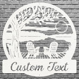 Custom Firepit Sign, Firepit Sunset Metal Wall Art, Laser Cut Personalized Metal Sign, Lake House Decor, Housewarming Gift