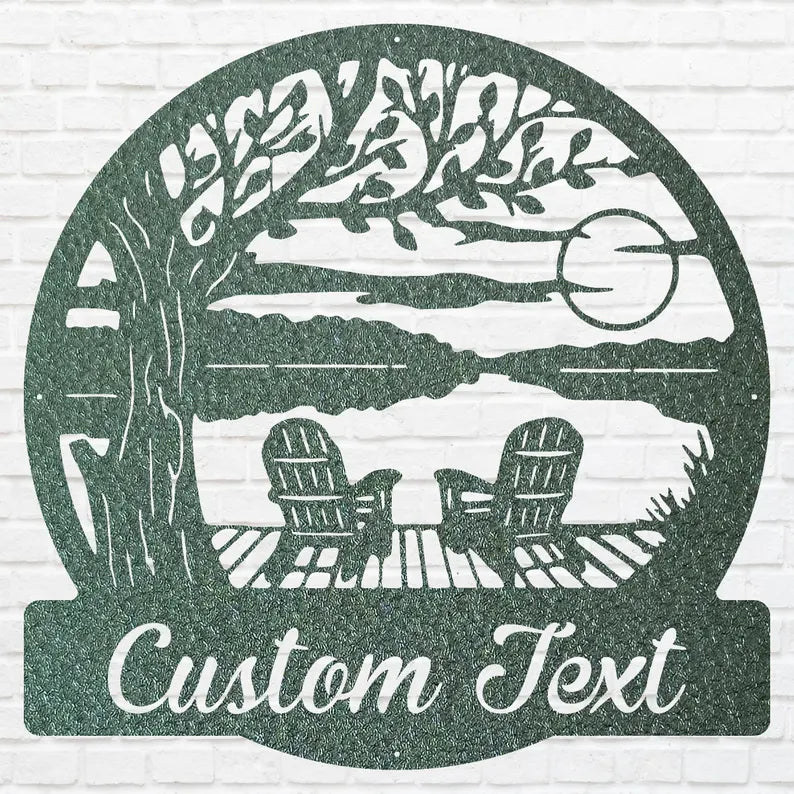 Custom Firepit Sign, Firepit Sunset Metal Wall Art, Laser Cut Personalized Metal Sign, Lake House Decor, Housewarming Gift