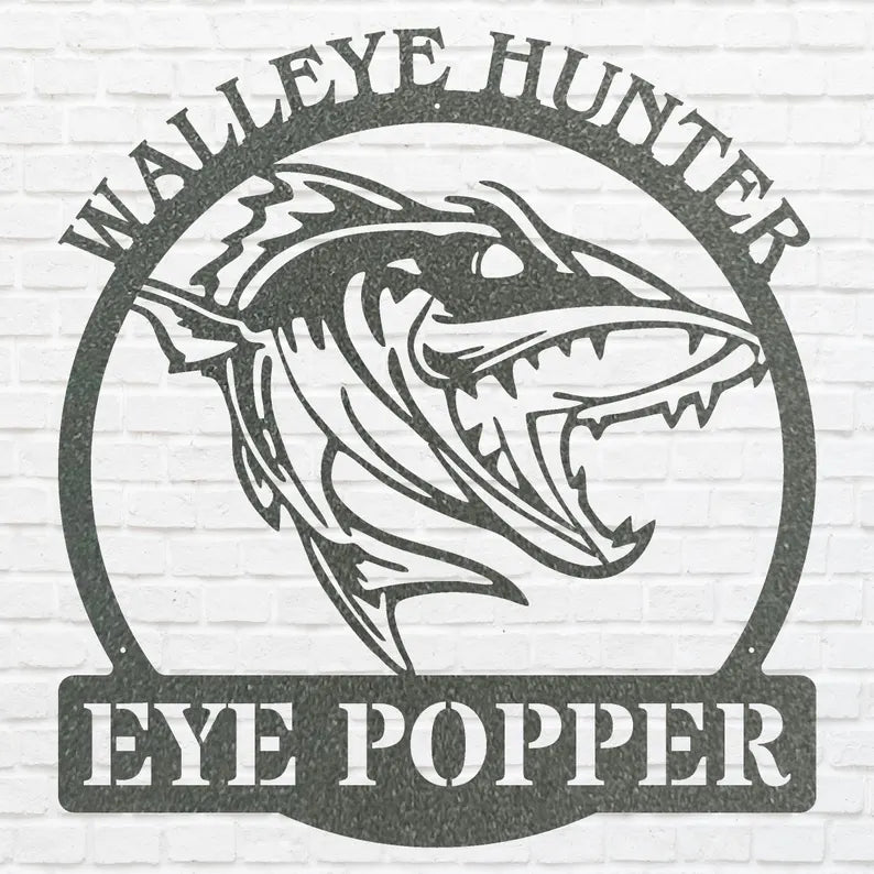 Walleye Hunter Wall Art, Walleye Fishing Sign, Modern Fish Art, Hunting Shark Wall Art, Fish Wall Decor, Hunter Decor